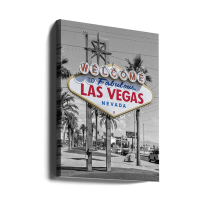  LAS VEGAS Sign - colorkey Wall Artwork Gallery Wrapped (Ready to Hang)