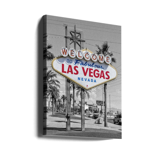  LAS VEGAS Sign - colorkey Wall Artwork Gallery Wrapped (Ready to Hang)
