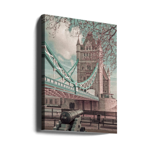  LONDON Tower Bridge in Detail | urban vintage style Wall Artwork Gallery Wrapped (Ready to Hang)