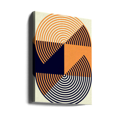 Wall art Concentric Circles in Vibrant Orange and Blue