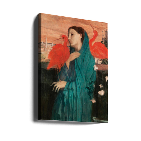  Young Woman With Ibis Wall Artwork Gallery Wrapped (Ready to Hang)