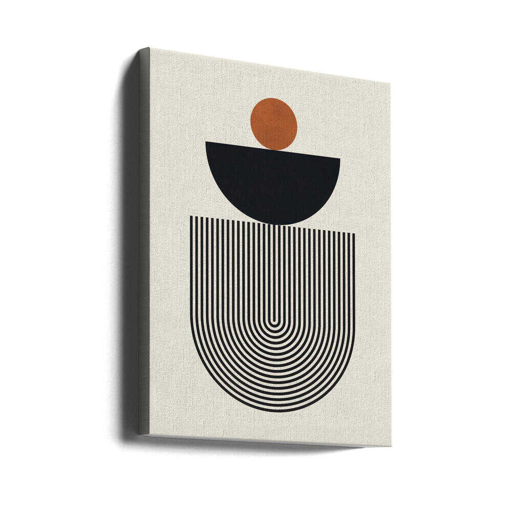 Wall art Geometric Shapes with a Black Semicircle