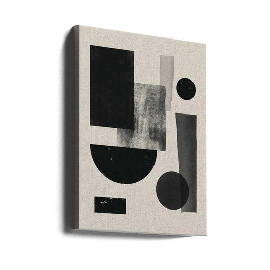 Wall art Black geometry collage