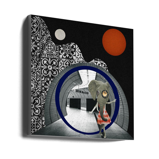  Elephant girl Wall Artwork Gallery Wrapped (Ready to Hang)
