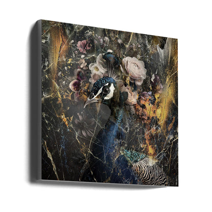  Peacock Animal Vintage Art Illustration Wallart 1 Wall Artwork Gallery Wrapped (Ready to Hang)
