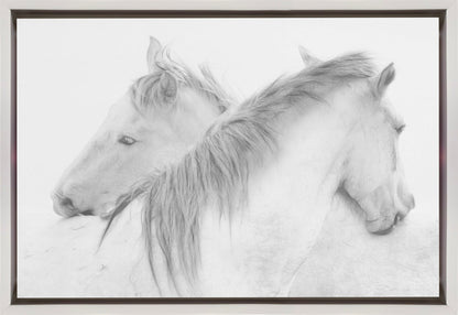  Horses Wall Artwork In Black Floating Frame
