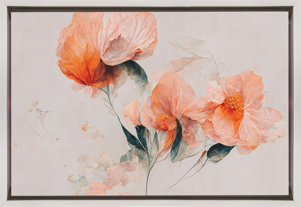  Filigree Coral Flowers Wall Artwork Gallery Wrapped (Ready to Hang)