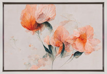  Filigree Coral Flowers Wall Artwork Gallery Wrapped (Ready to Hang)