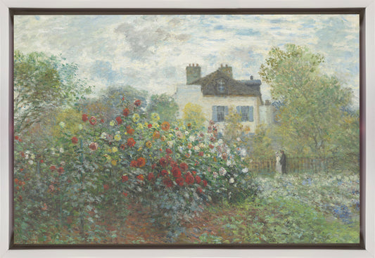  The Artist&#039;s Garden In Argenteuil, a Corner of the Garden With Dahlias (1873) Wall Artwork In Black Floating Frame
