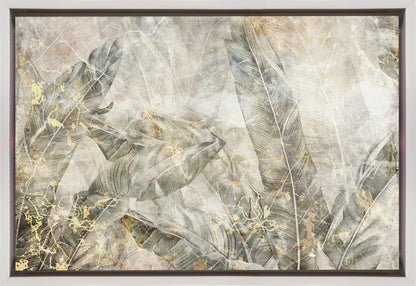  Jungle Leaves Art Illustration Wallart 10 Wall Artwork In Black Floating Frame