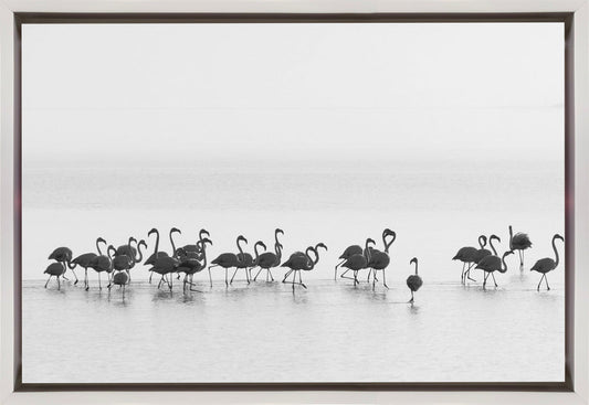 Artwork Flamingos36X24inches- Black Frame