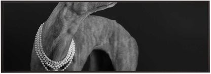 Wall art Whippet girl with the pearl necklace