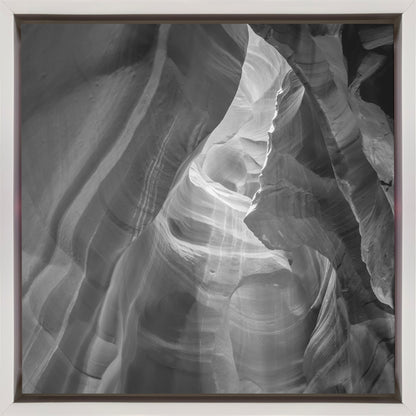  MONOCHROME ANTELOPE CANYON Daylight Wall Artwork In Black Floating Frame