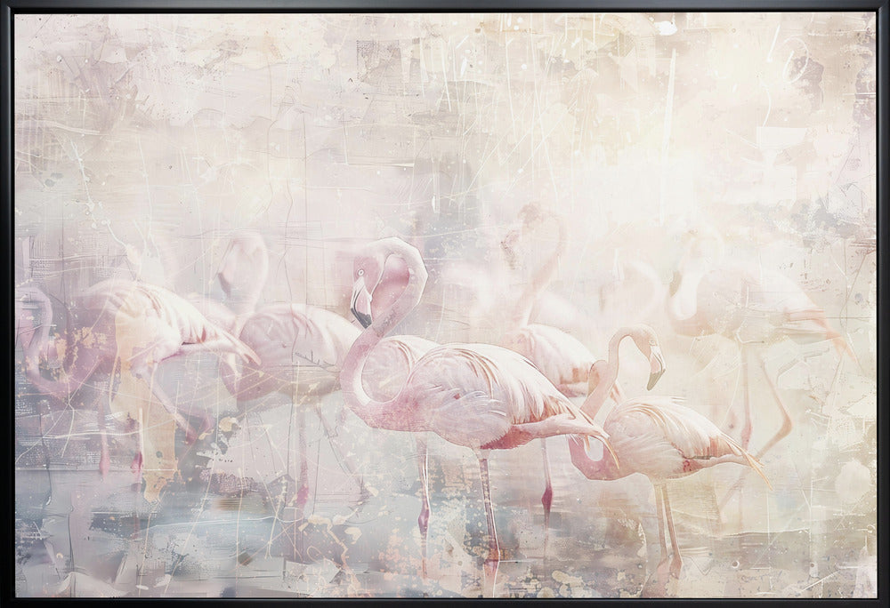  Flamingo Animal Vintage Art Illustration Wallart 10 Wall Artwork Gallery Wrapped (Ready to Hang)