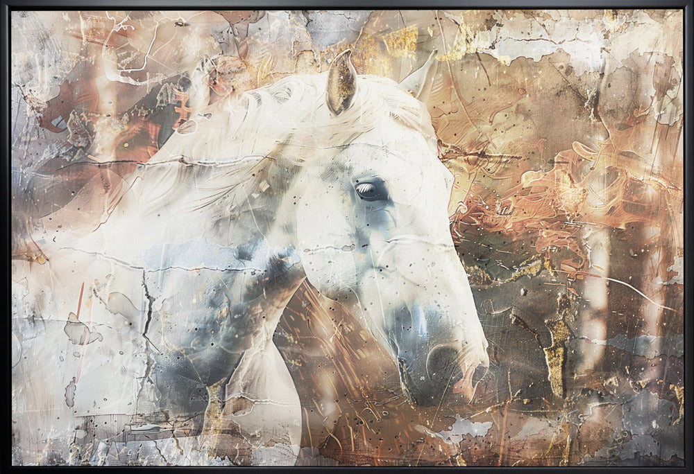  Horse Animal Vintage Art Illustration Wallart 05 Wall Artwork Gallery Wrapped (Ready to Hang)