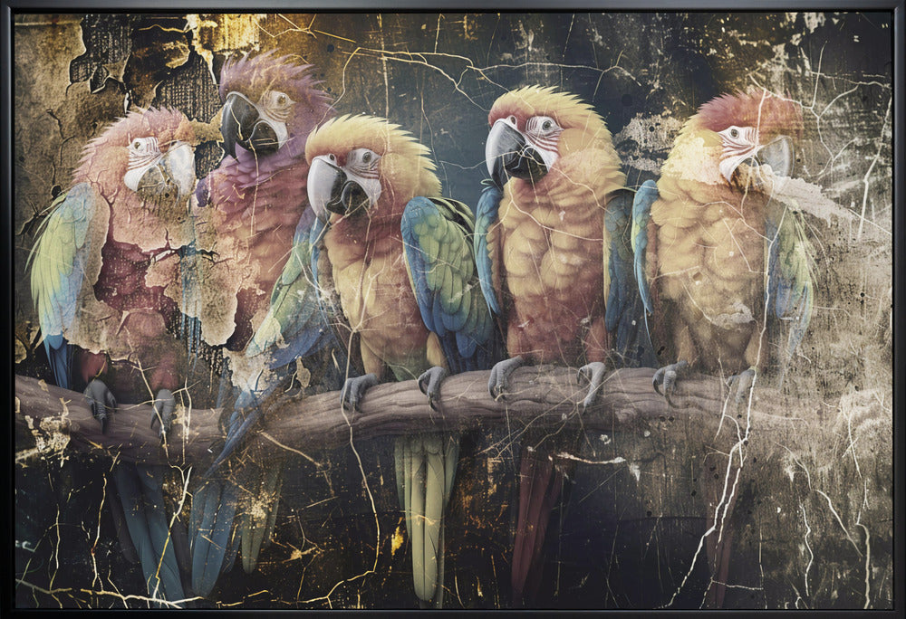  Parrot Animal Vintage Art Illustration Wallart 10 Wall Artwork Gallery Wrapped (Ready to Hang)