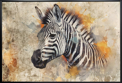  Zebra Animal Vintage Art Illustration Wallart 06 Wall Artwork Gallery Wrapped (Ready to Hang)