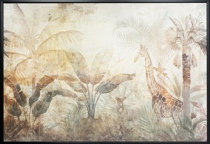  Jungle Leaves Art Illustration Wallart 06 Wall Artwork Gallery Wrapped (Ready to Hang)