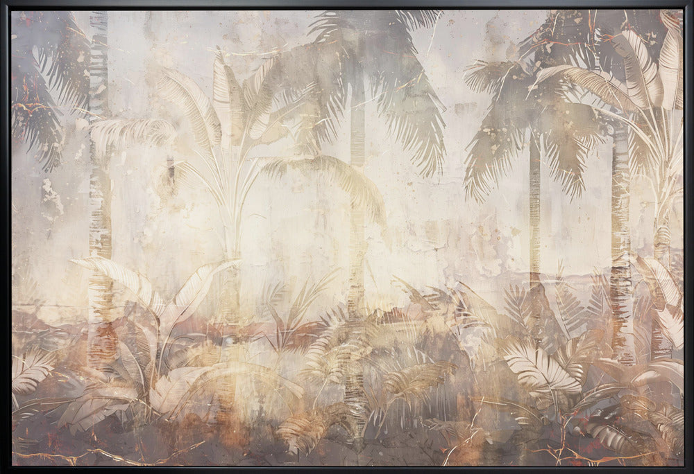  Jungle Leaves Art Illustration Wallart 45 Wall Artwork Gallery Wrapped (Ready to Hang)
