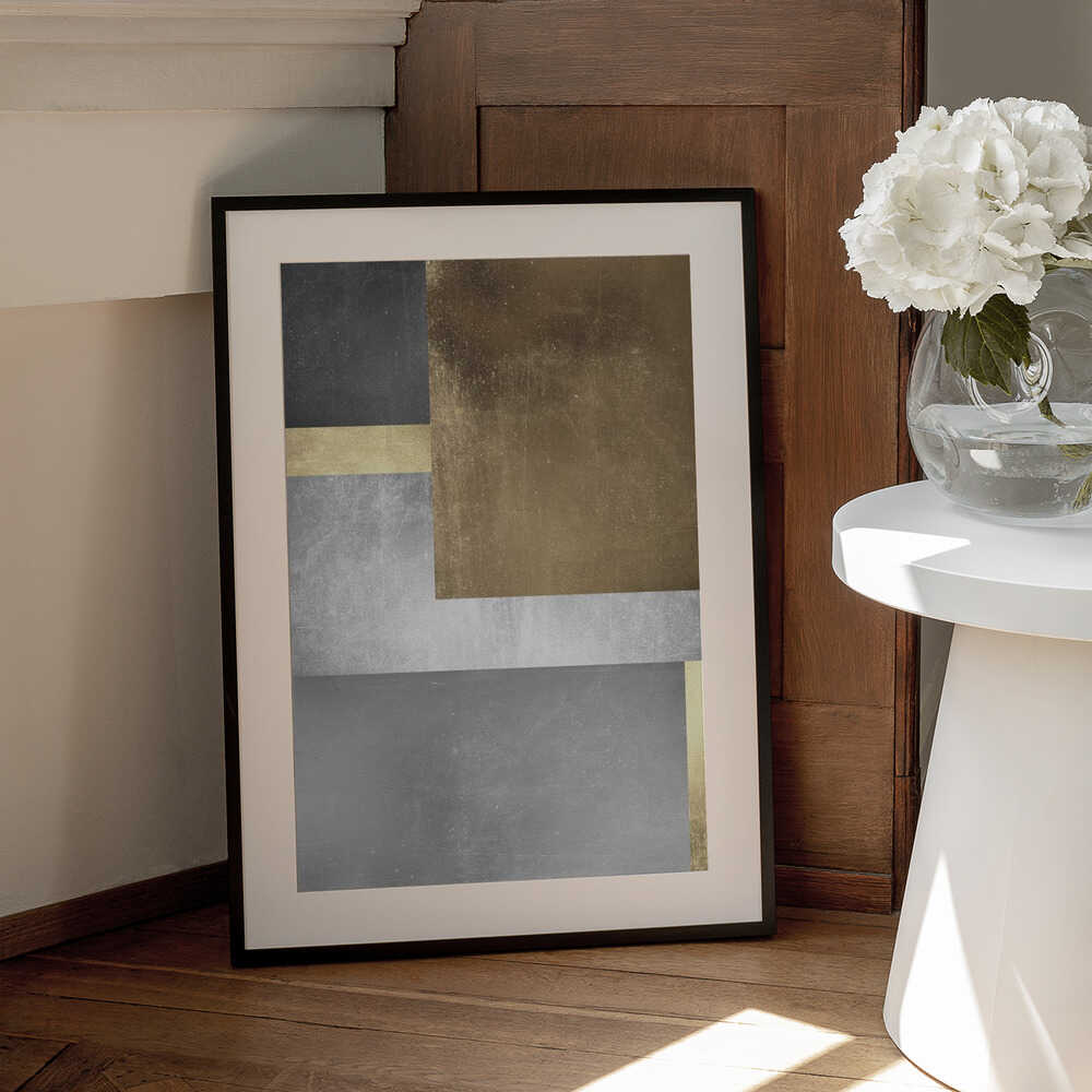 Wall art Gold and silver textures 3