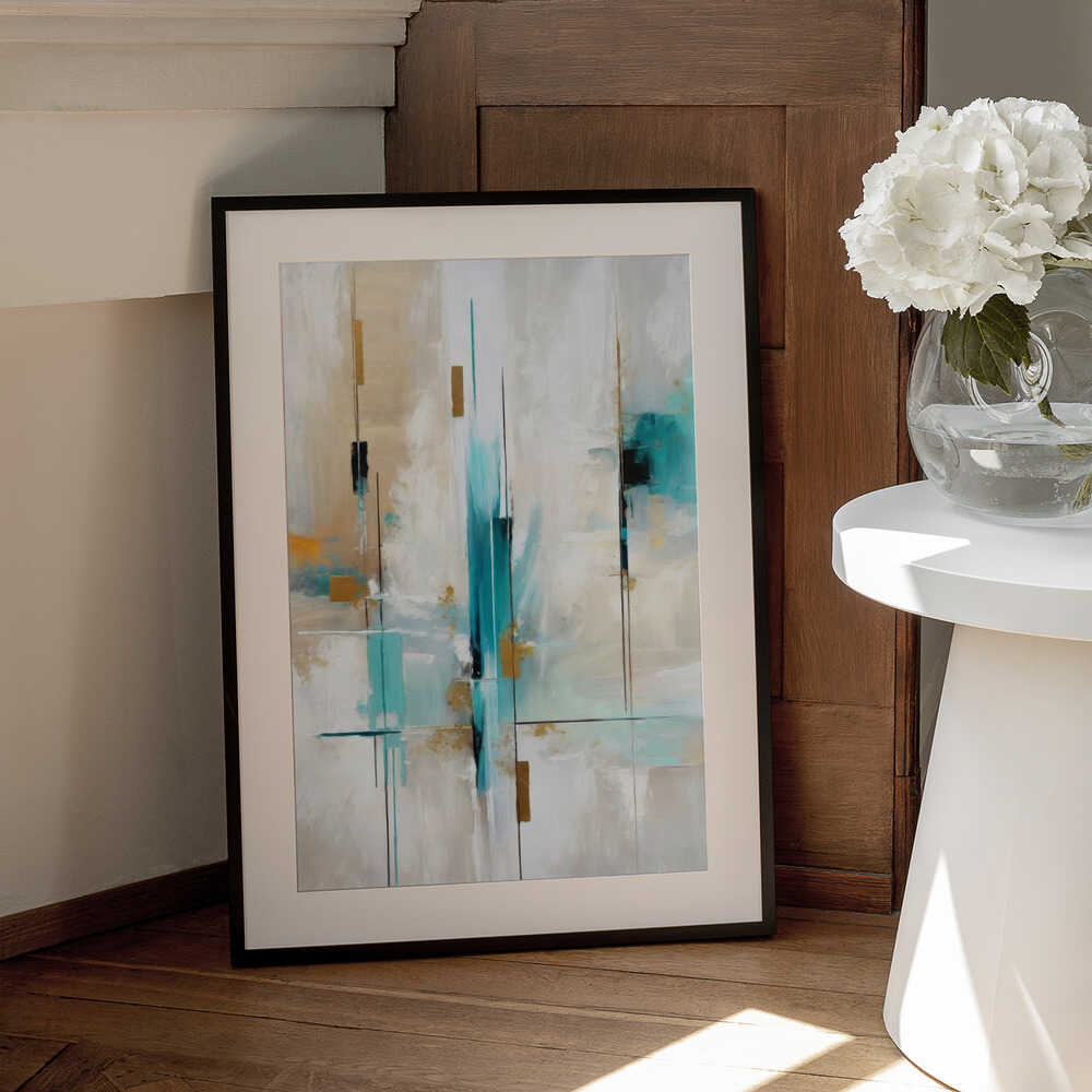 Wall art Echoes of Aqua and Gold