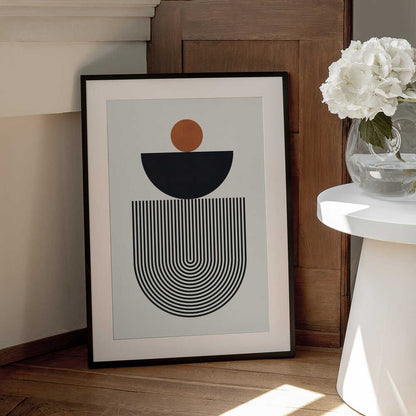 Wall art Geometric Shapes with a Black Semicircle