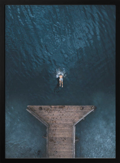  JUMP Wall Artwork In White Floating Frame