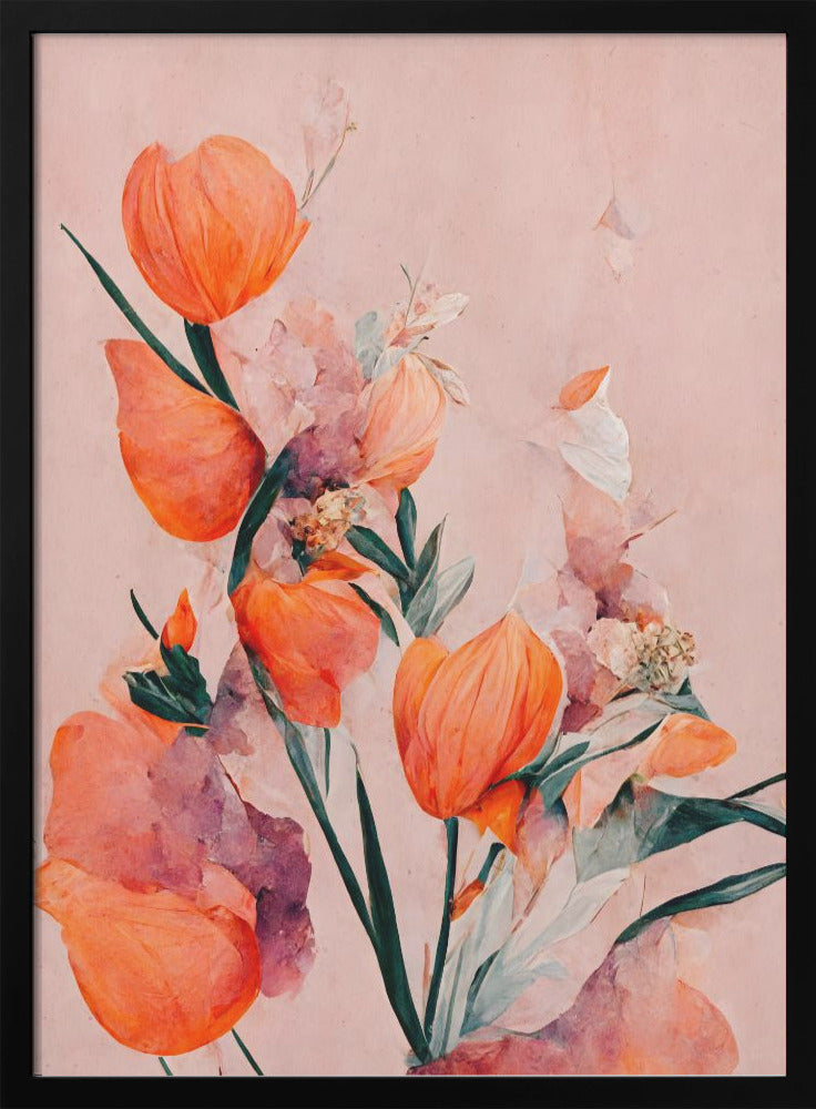  Orange Tulips Wall Artwork Gallery Wrapped (Ready to Hang)