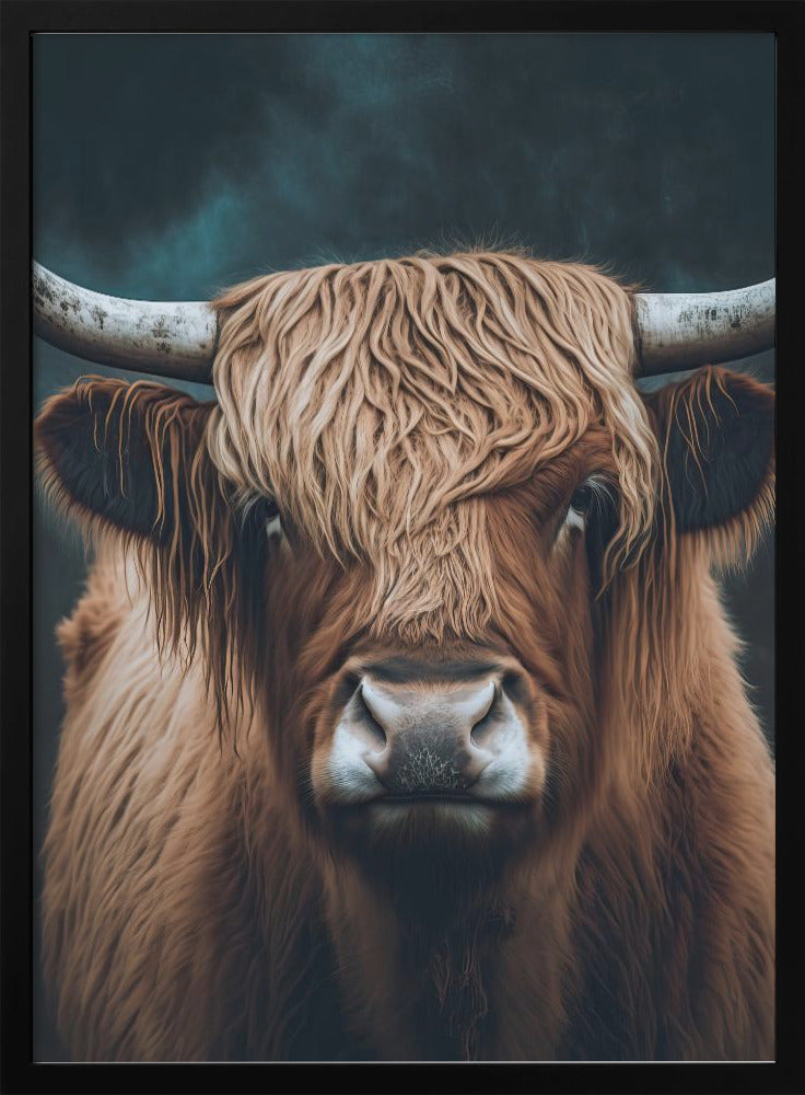  Highland Cow Wall Artwork In White Floating Frame