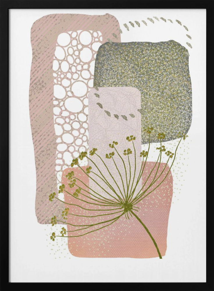  Delicate Pink and Green-2 Wall Artwork Gallery Wrapped (Ready to Hang)