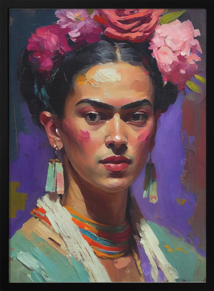 Portrait Of Frida Wall Artwork In White Floating Frame