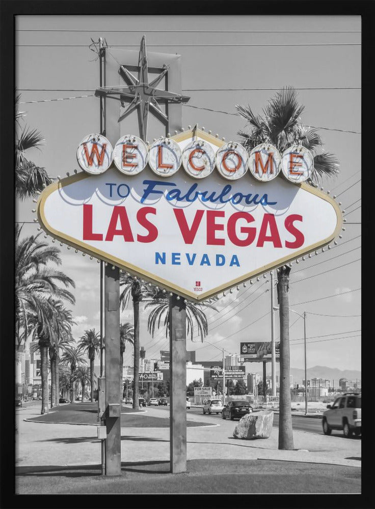  LAS VEGAS Sign - colorkey Wall Artwork Gallery Wrapped (Ready to Hang)