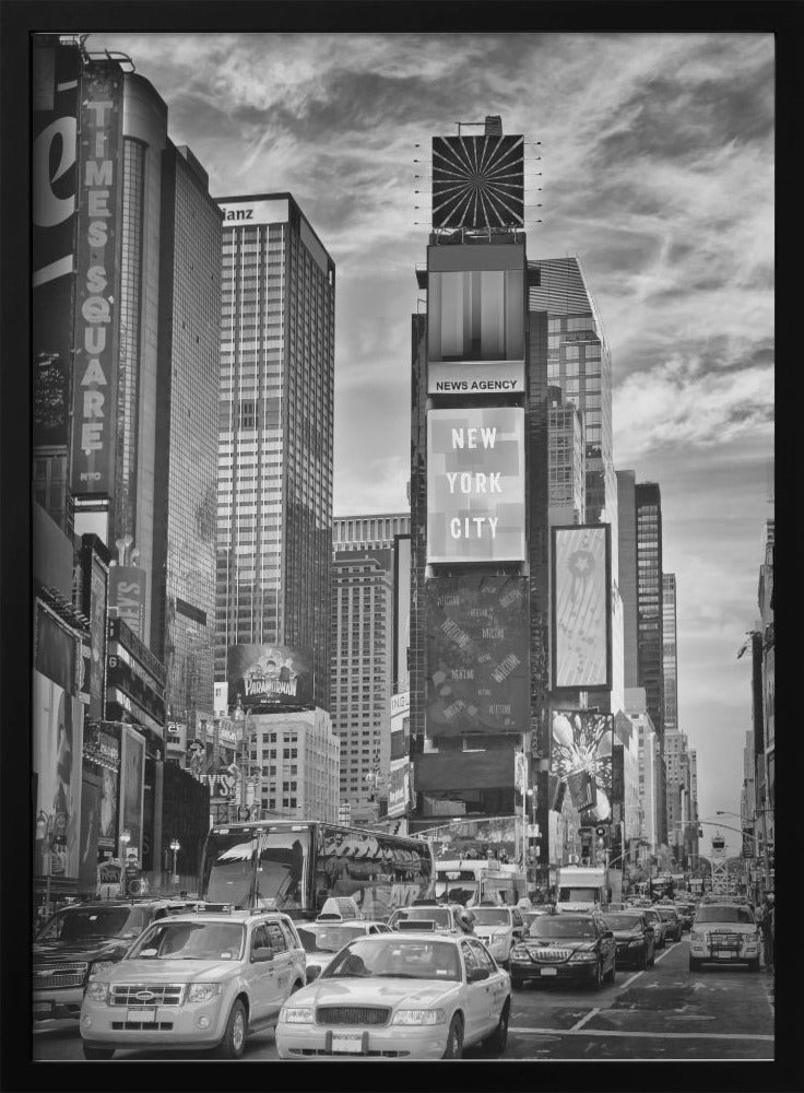  NEW YORK CITY Times Square - Monochrome Wall Artwork Gallery Wrapped (Ready to Hang)