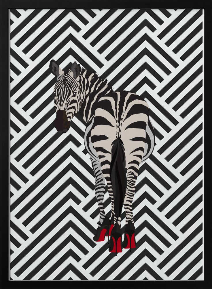 Wall art Zebra heels retro