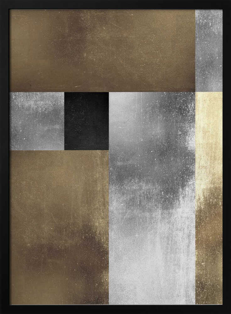 Wall art Gold and silver textures 1