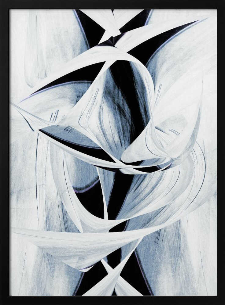 Wall art Dynamic Black And White Swirling Patterns