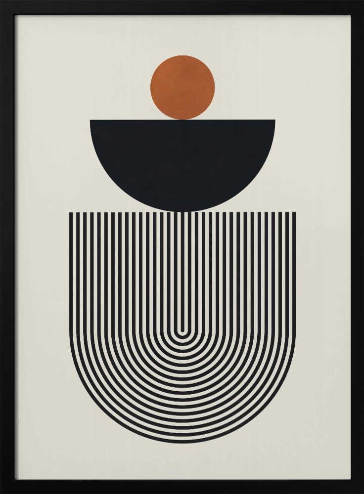 Wall art Geometric Shapes with a Black Semicircle