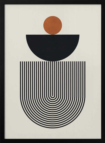 Wall art Geometric Shapes with a Black Semicircle