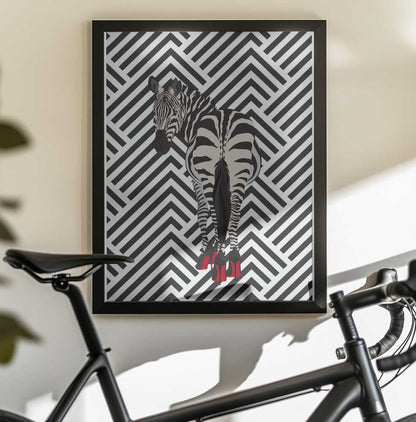 Wall art Zebra heels retro