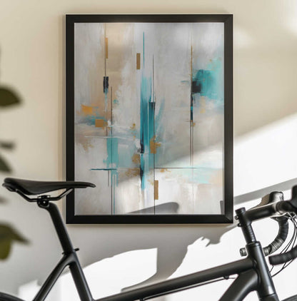 Wall art Echoes of Aqua and Gold