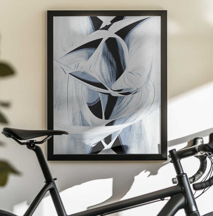 Wall art Dynamic Black And White Swirling Patterns