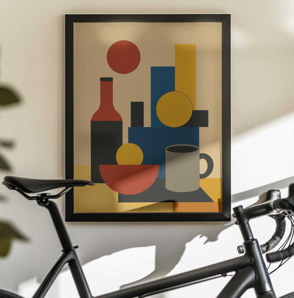 Wall art Geometric Still Life with Bottle 02