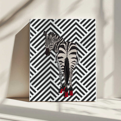 Wall art Zebra heels retro