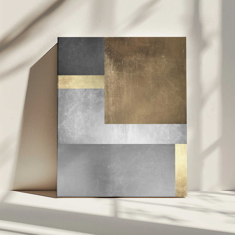 Wall art Gold and silver textures 3