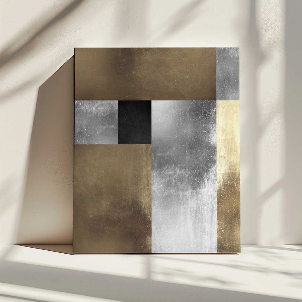 Wall art Gold and silver textures 1