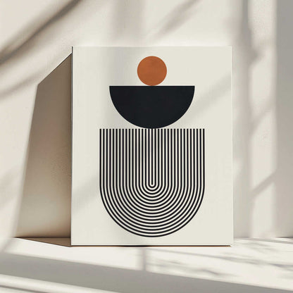 Wall art Geometric Shapes with a Black Semicircle