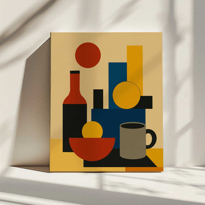 Wall art Geometric Still Life with Bottle 02