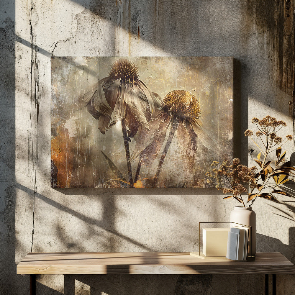  Flower Floral Art Illustration Wallart 082 Wall Artwork In White Floating Frame