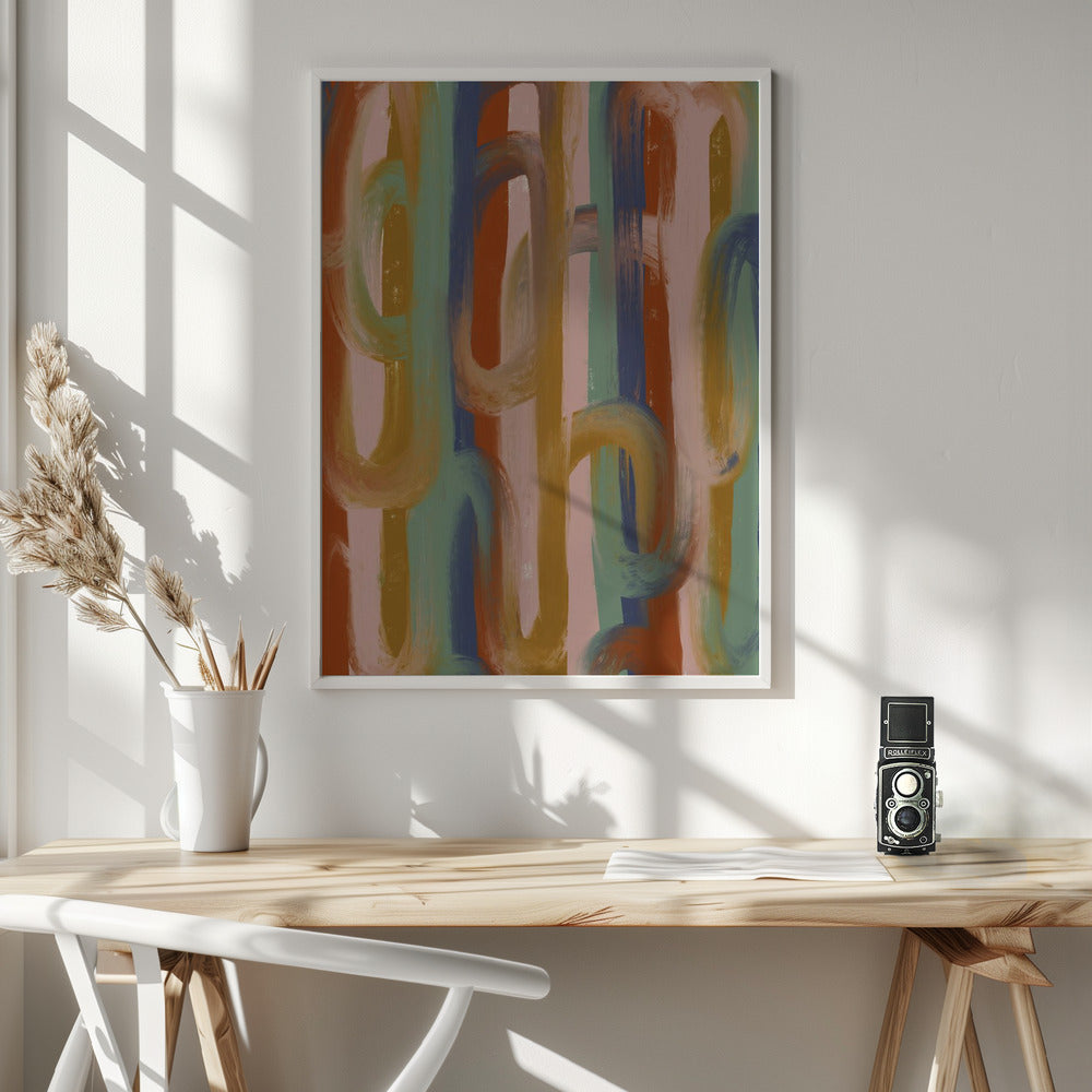  Chains Wall Artwork In White Floating Frame