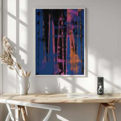  Time Machine (Blue) Wall Artwork In White Floating Frame